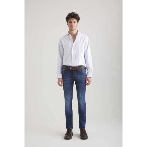 Cup of Joe Leo heren slim-fit jeans space blue