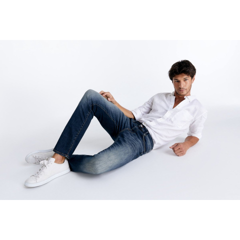 Cup of Joe Lance heren straight-fit jeans dark blue