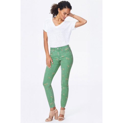 Ami Skinny Jeans Groen Twill | Native Floral Vanilla