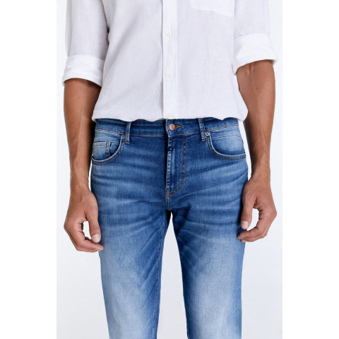 Cup of Joe Lance heren straight-fit jeans medium blue