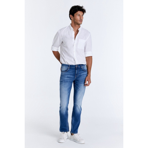 Cup of Joe Lance heren straight-fit jeans medium blue