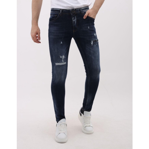 Mario Morato Stretch jeans slim fit met scheuren mm