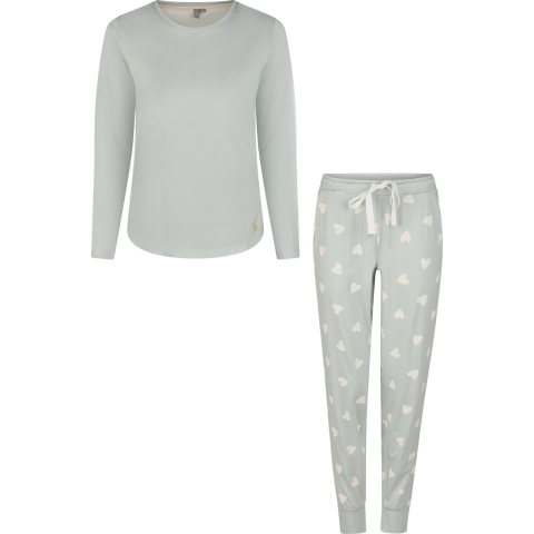 By Louise Dames pyjama set lang katoen mintgroen