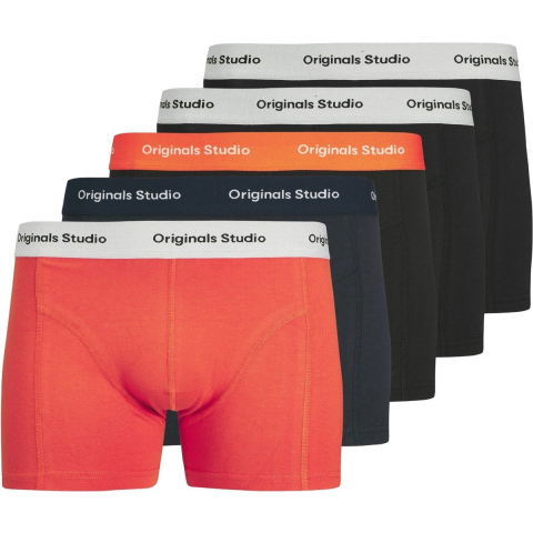 Jack & Jones Heren boxershorts trunks jacvesterbro 5-pack rood/blauw/zwart