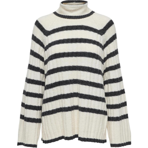 Jacqueline de Yong Jdymiley ls long stripe pullov knt ecru dessin