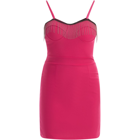 faina mini-jurk met parelketting details