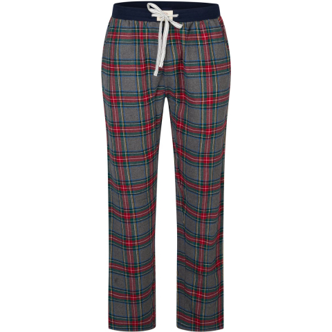 Happy Shorts Heren pyjama broek lang grijs/rood geruit flanel