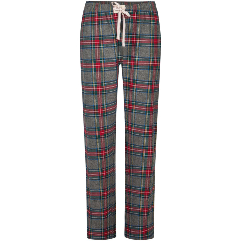 Happy Shorts Dames pyjama broek lang grijs/rood geruit flanel