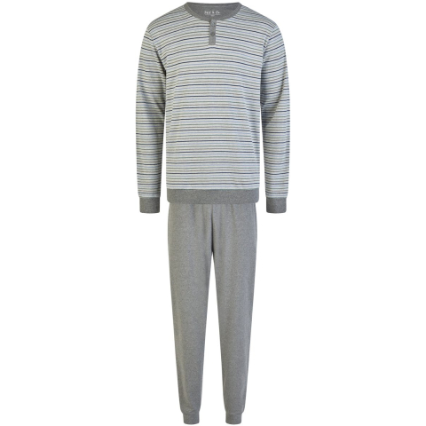 Phil & Co Heren winter pyjama set lang interlock gestreept