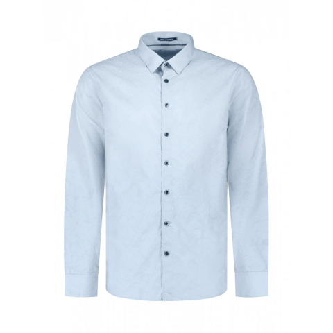 No Excess Shirt allover jacquard blue