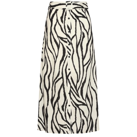 Smashed Lemon Midi-rok met zebra print off-white/zwart |