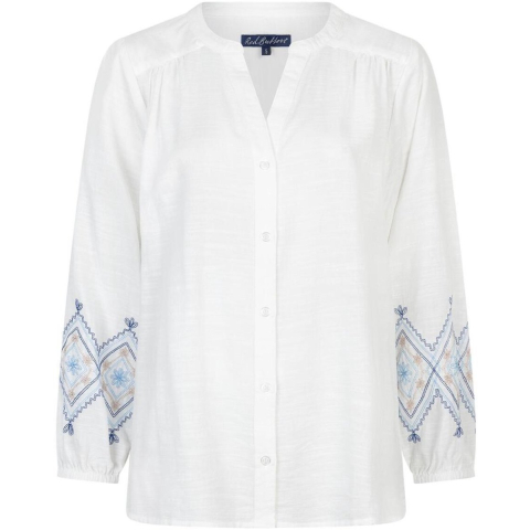 Red Button Blouse lange mouw srb4829
