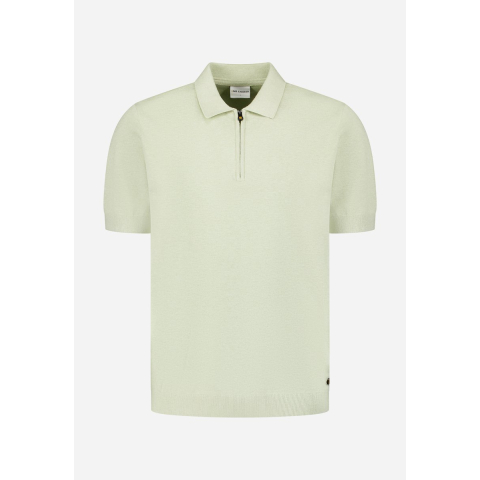 No Excess Pullover short sleeve polo zip mela green