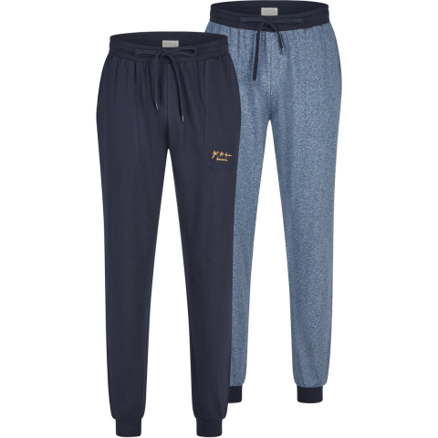 Phil & Co Heren lange pyjamabroeken 2-pack donker
