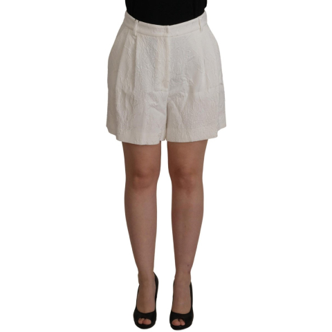 Dolce & Gabbana Witte Hoge Taille Culotte Katoenen Dames Shorts