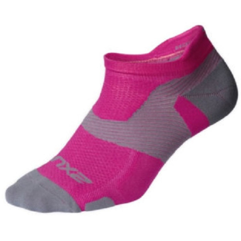 2XU Light Cushion herensokken Magneta/Light Grey No Show Socks