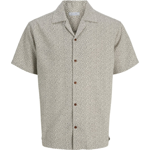 Jack & Jones Jprbluwinson print dobby ss shirt zand dessin