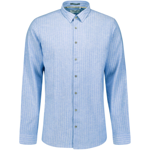 No Excess Shirt vertical small stripe with li blue