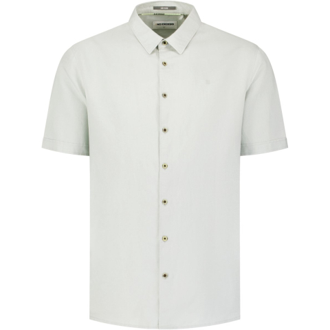 No Excess Shirt short sleeve with linen dusty green