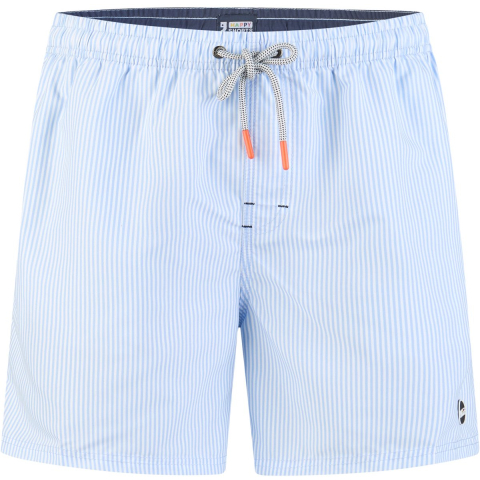 Happy Shorts Heren zwemshort lichtblauw gestreept