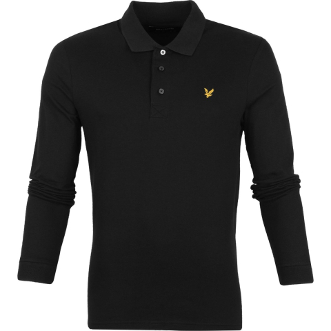 Lyle & Scott Polo shirt met lange mouwen in Zwart