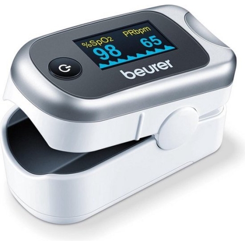 Beurer PO 40 Saturatiemeter - Pulse oximeter - Zuurstofmeter vinger - Hartslag - Perfusie-index - Medisch gecertificeerd - Incl. batterijen - 5 Jaar garantie - Wit