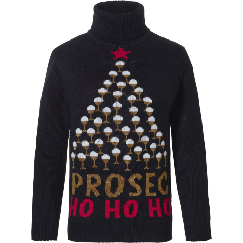 Apollo Dames kersttrui coltrui zwart prosec ho ho ho