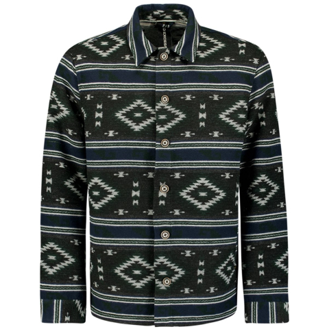 No Excess Overshirt button closure pattern black