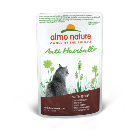 30x Almo Nature Kattenvoer Nat Anti-Haarbal Rund 70 gr