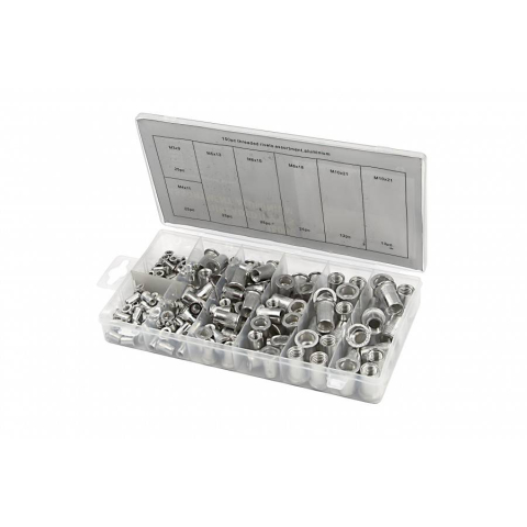 HBM 150-delig blindklinkmoeren assortiment aluminium