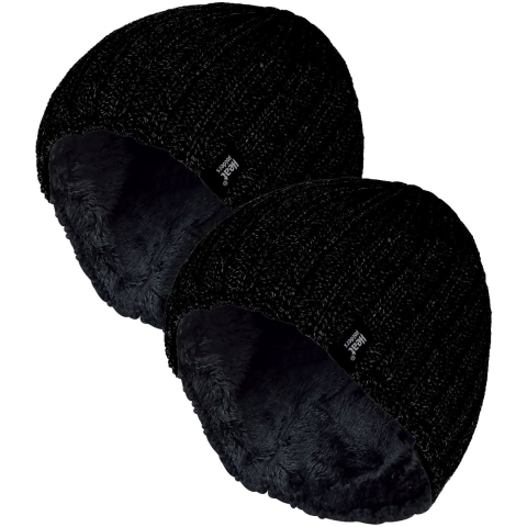 Heren Chunky Zachte Winter Geribde Muts - 2 Pack