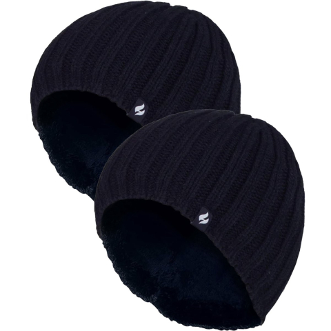 Heren Chunky Zachte Winter Geribde Muts - 2 Pack