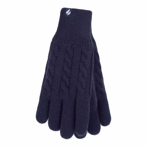 Dames Kabelgebreide 2.3 Tog Fleece gevoerde Thermische Winterhandschoenen