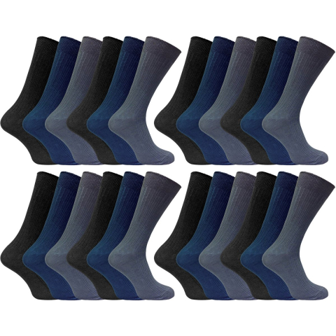 24 Paar Multipack Heren Ultimate Comfort 100% Katoenen Sokken