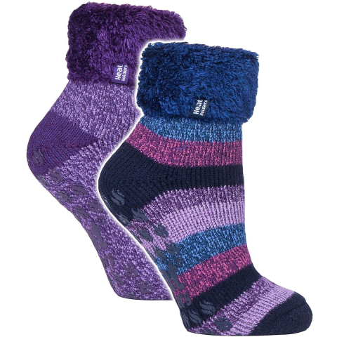 2-Pack Dames Zachte Lounge Sokken met Antislip