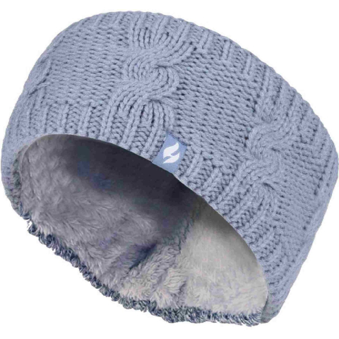 Dames Kabelgebreide Fleece Gevoerde Thermische Winter Oorfleece Hoofdband