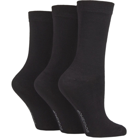 3-Pack Dames Effen Bamboosokken - Zachte Ademend Comfortsokken voor Elke Dag