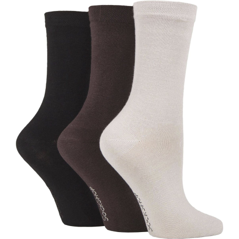 3-Pack Dames Effen Bamboosokken - Zachte Ademend Comfortsokken voor Elke Dag