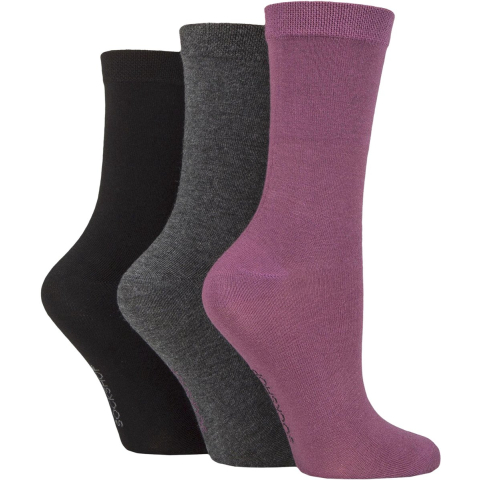 3-Pack Dames Effen Bamboosokken - Zachte Ademende Comfortsokken voor Elke Dag