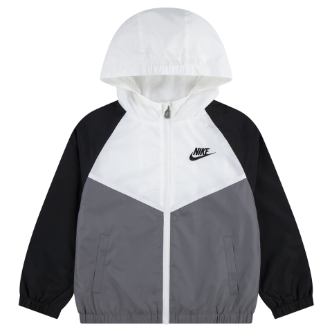Nike Tussenjas - Nieuwe Chevron Windrunner - Wit/Grijs/Zwart - Nike - 5 jaar (110) - Tussenjassen