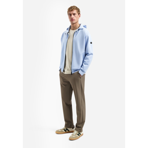 No Excess Sweater full zipper hooded interloc blue
