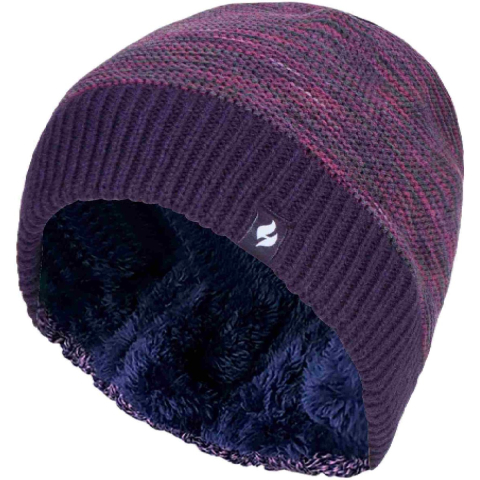 Heat Holders - Thermische gebreide damesmuts voor de winter - Paars