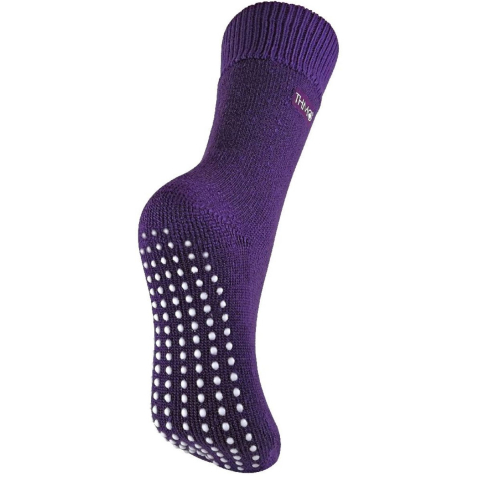 THMO - Thermische fleece gevoerde pantoffelsokken voor dames - Paars