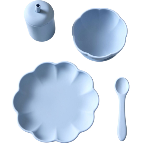 Jack o Juno Serviesset - Silicone - 4 Onderdelen - Poppy - Pale  - Jack o Juno - OneSize - Serviesset