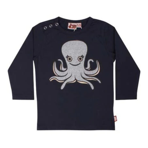 DIEREN Shirt - Diertje Baby - Navy Octopus - DYR - 0 mnd - Shirts