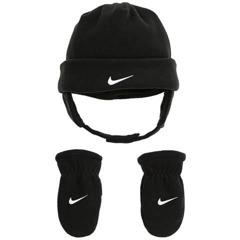 Nike Muts/Wanten - Swoosh Fleece - Zwart - Nike - 1-2 jaar (80-92) - Mutsen
