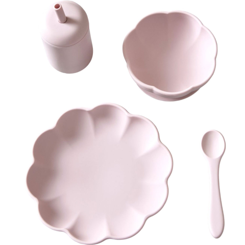 Jack o Juno Serviesset - Silicone - 4 Onderdelen - Poppy - Light - Jack o Juno - OneSize - Serviesset