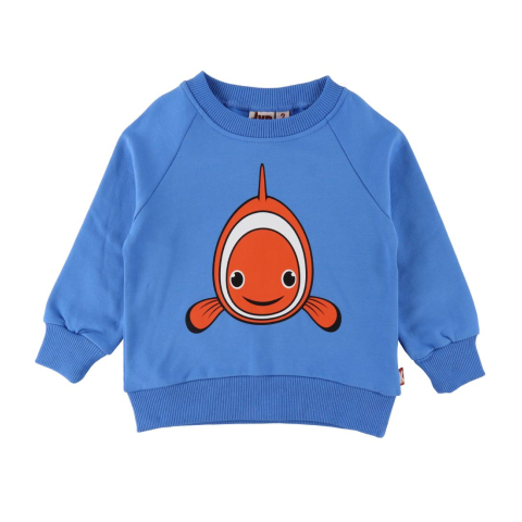 DIEREN Sweatshirt - Bellow - Verse Blue m. Clownvis - DYR - 7 jaar (122) - Truien