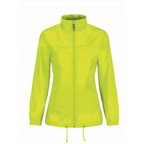 B&C Windbreaker - fel geel - Sirocco windjas - met capuchon - dames XS (34) -