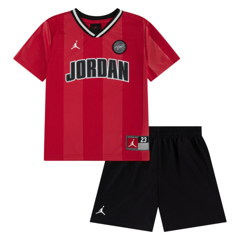 Jordan Shorts Set - Mesh - Zwart/Rood - Jordan - 6-7 jaar (116-122) - Shorts set
